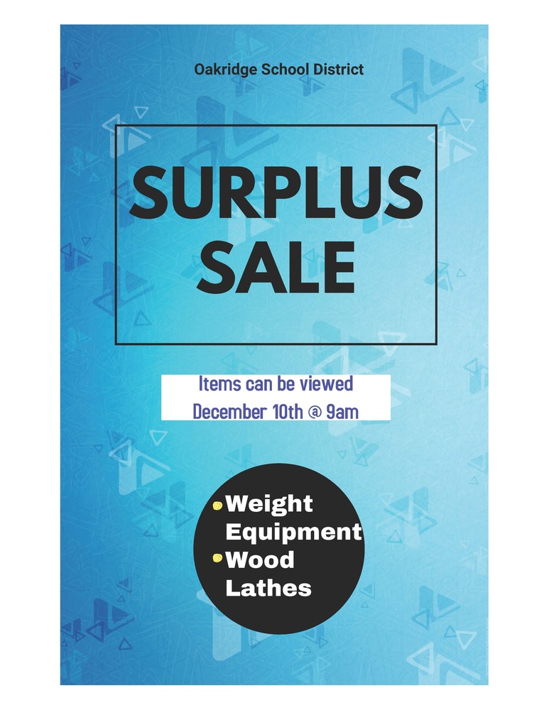 Surplus Equipment Sale