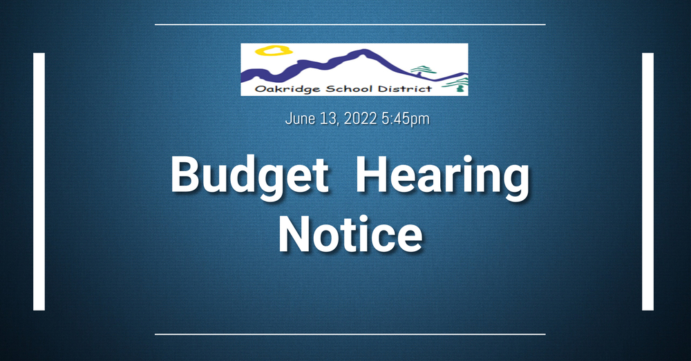 Budget Hearing 6/13/2022 5:45pm