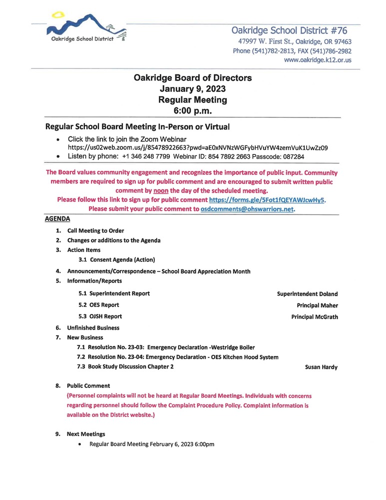 School Board Meeting