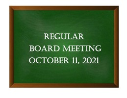 Board Meeting Agenda Update 10/11/2021