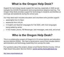 Oregon Help Desk Information