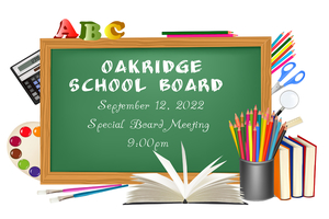 Special Board Meeting 9-12-22 @ 9:00pm