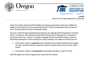 State Testing Information,  Updates & Opt Out 