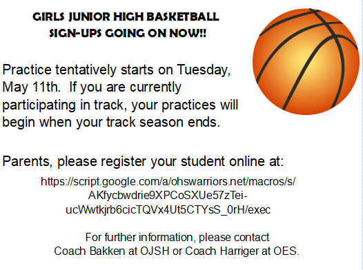 Girls Jr High Basketball Registration
