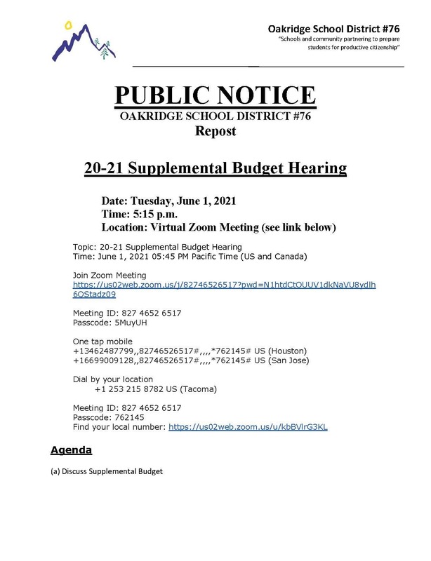 20-21 Supplemental Budget Hearing